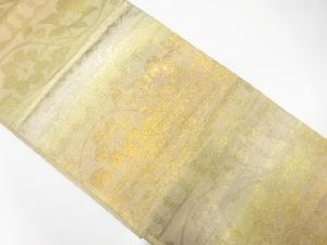 アンティーク　浅田和雄機業店製　横段に花模様織出し袋帯（材料）